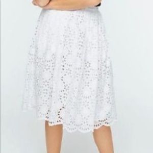 J Crew eyelet skirt white 6